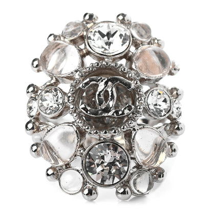 Chanel Crystal CC Ring 6 Silver 1 of 4