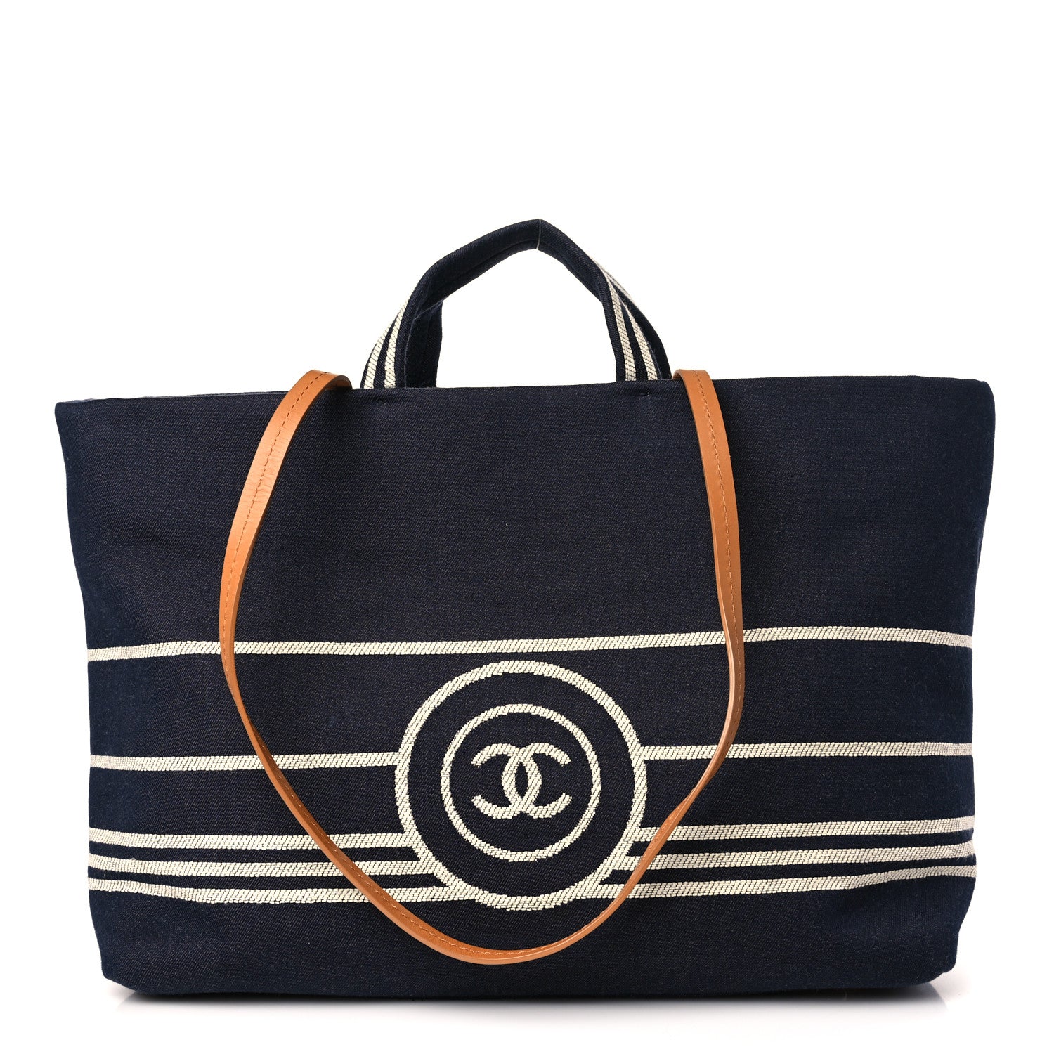 Chanel Denim Large Shopping Tote Blue 1 of 9