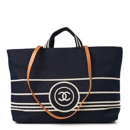 Chanel Denim Large Shopping Tote Blue 1 of 9