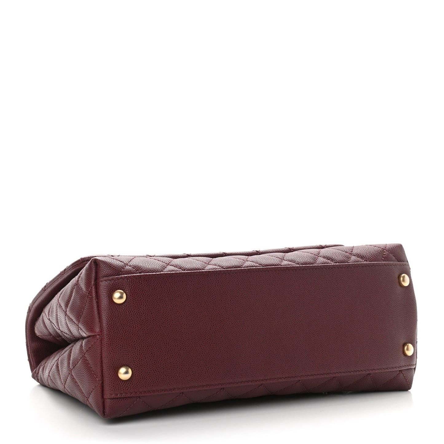 Caviar Lizard Embossed Quilted Small Coco Handle Flap Burgundy