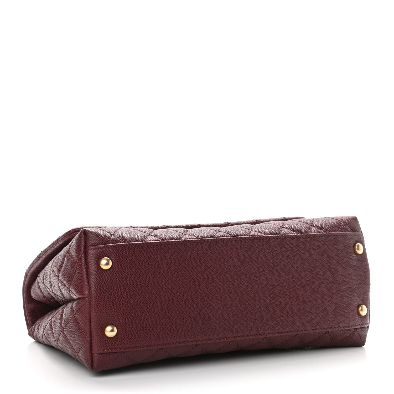 Chanel Caviar Lizard Embossed Quilted Small Coco Handle Flap Burgundy 4 of 10