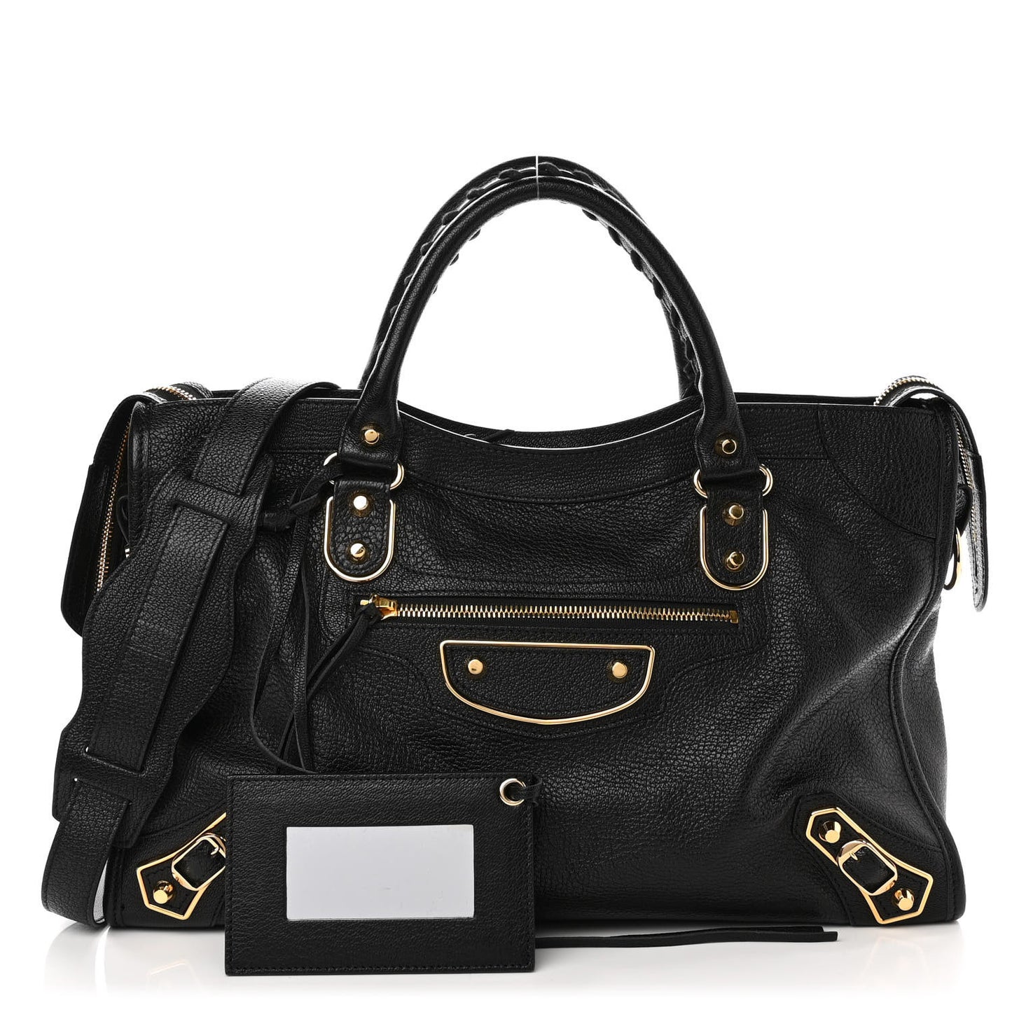 Chevre Gold Metallic Edge Hardware City Black