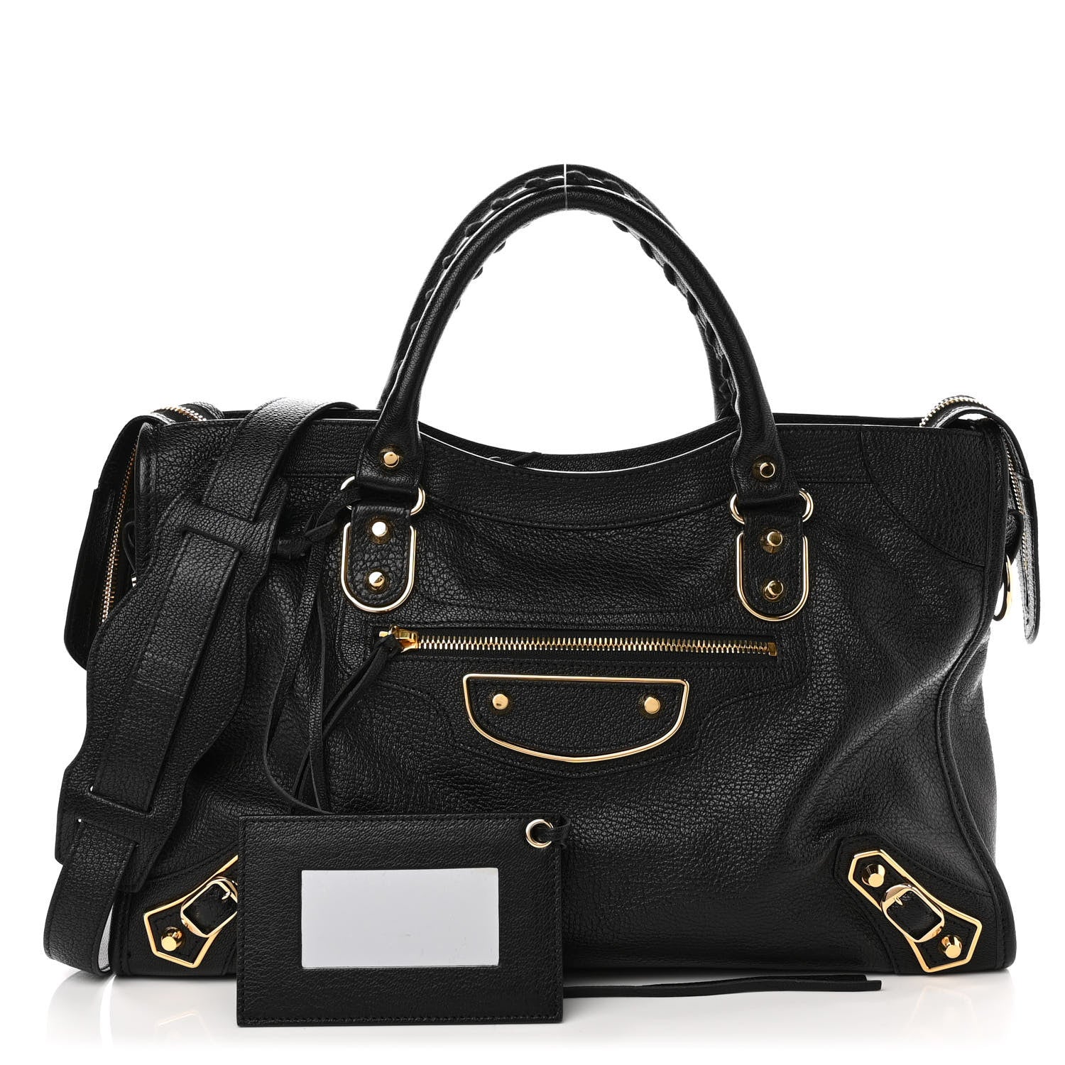 Balenciaga Chevre Gold Metallic Edge Hardware City Black 1 of 9
