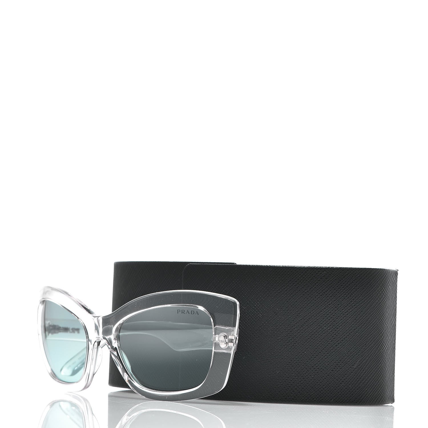 Prada Cat Eye Sunglasses SPR 19M Transparent Light Blue 8 of 8