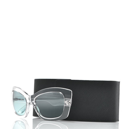 Prada Cat Eye Sunglasses SPR 19M Transparent Light Blue 8 of 8