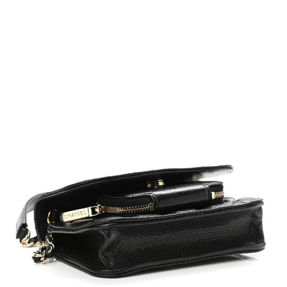 Chanel Caviar Quilted Business Affinity Clutch With Chain Black 4 of 13