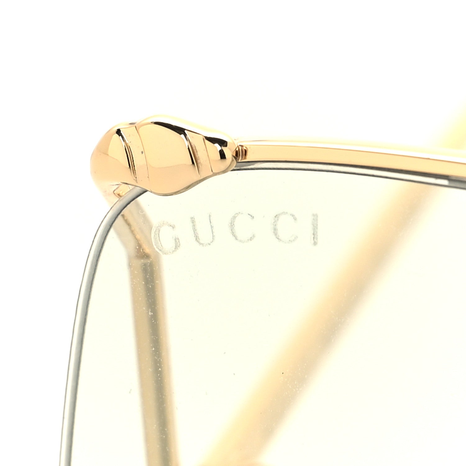 Gucci Oversized Round Sunglasses GG0252S Gold 7 of 8