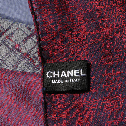 Chanel Silk Wool Tweed CC Scarf 6 of 7