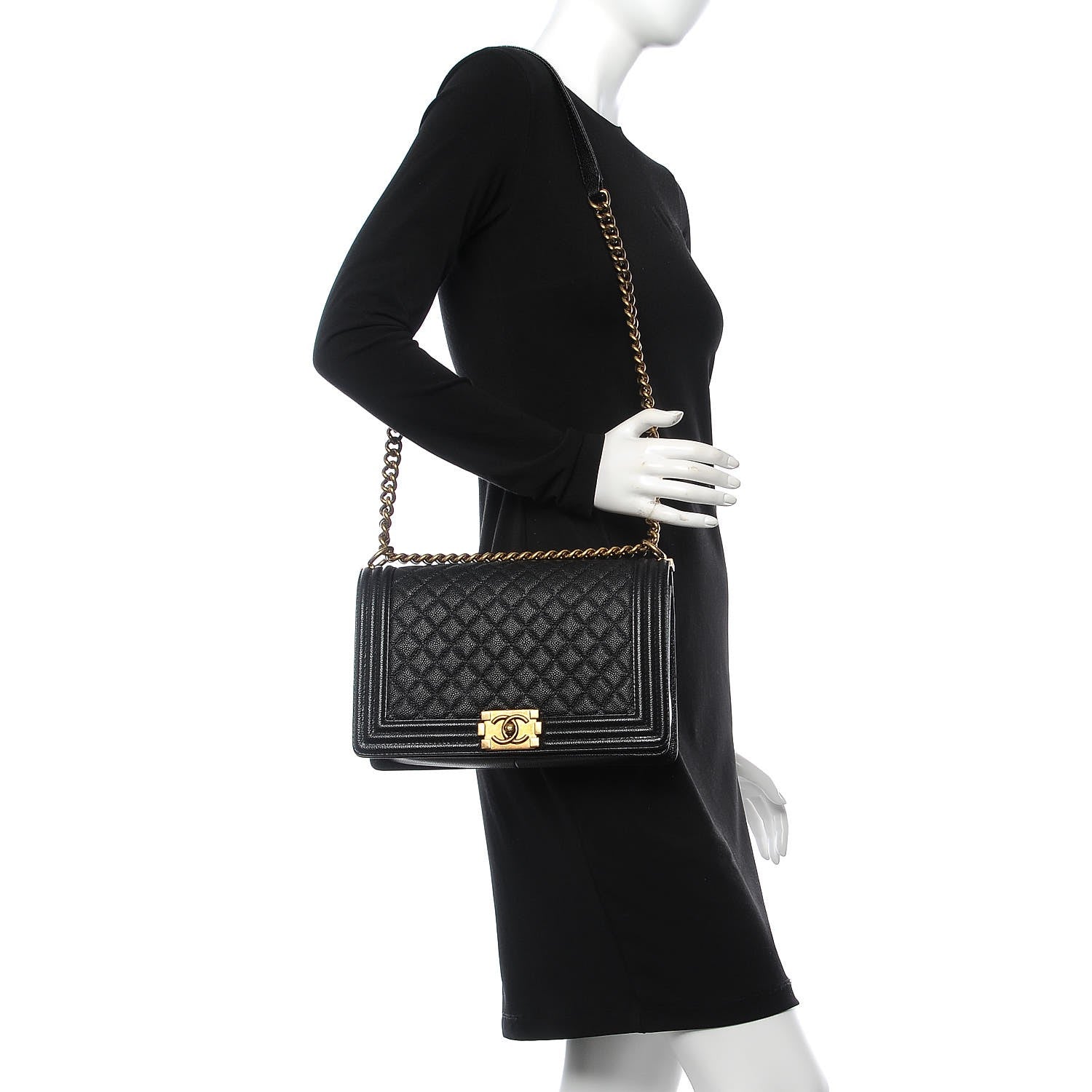 Chanel Caviar Quilted New Medium Boy Flap Black 2 of 7