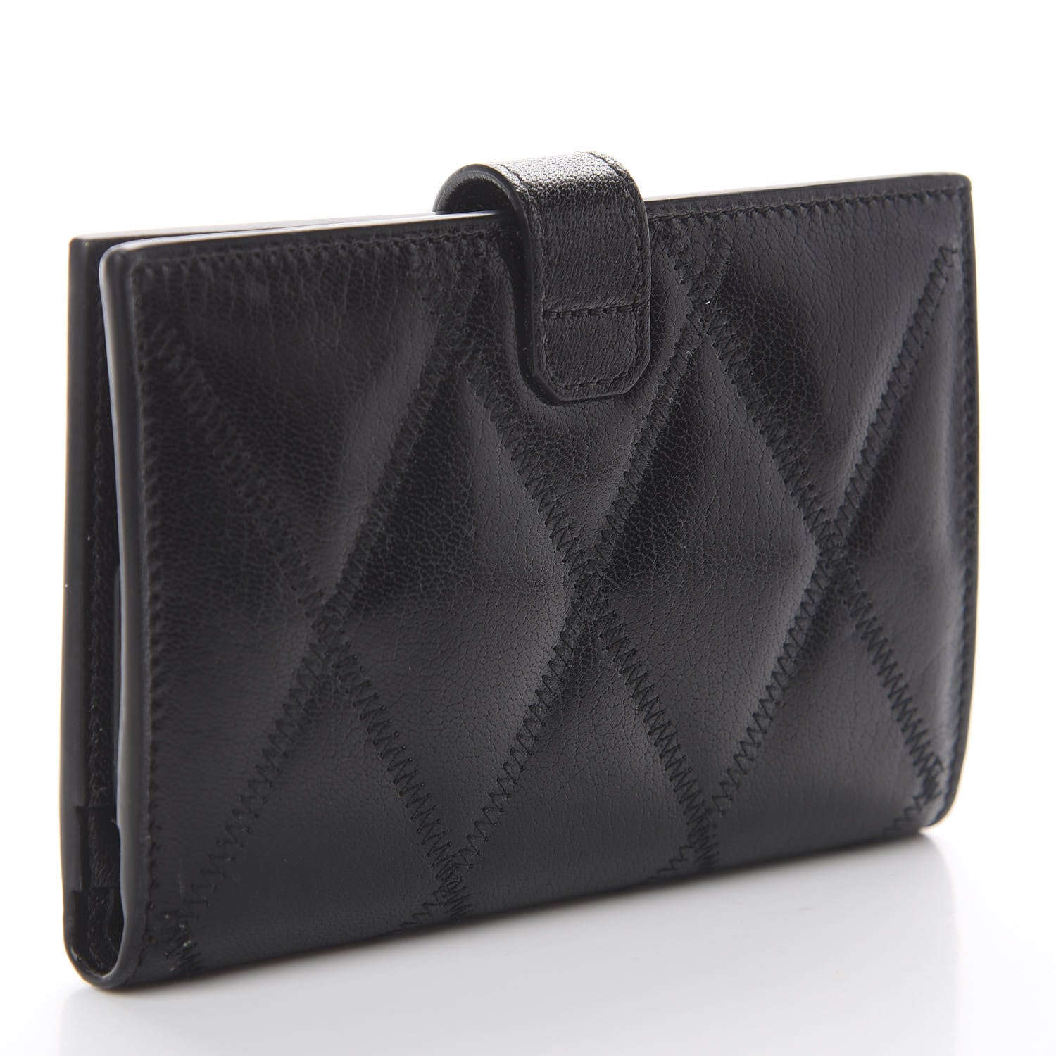 Givenchy Goatskin Diamond Quilted GV3 Medium Wallet Black 2 of 5