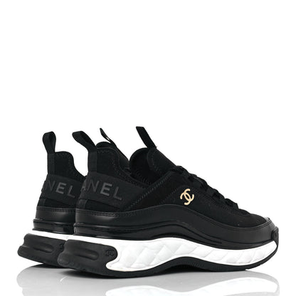 Chanel Velvet Calfskin Mixed Fibers CC Sneakers 39 Black 4 of 9