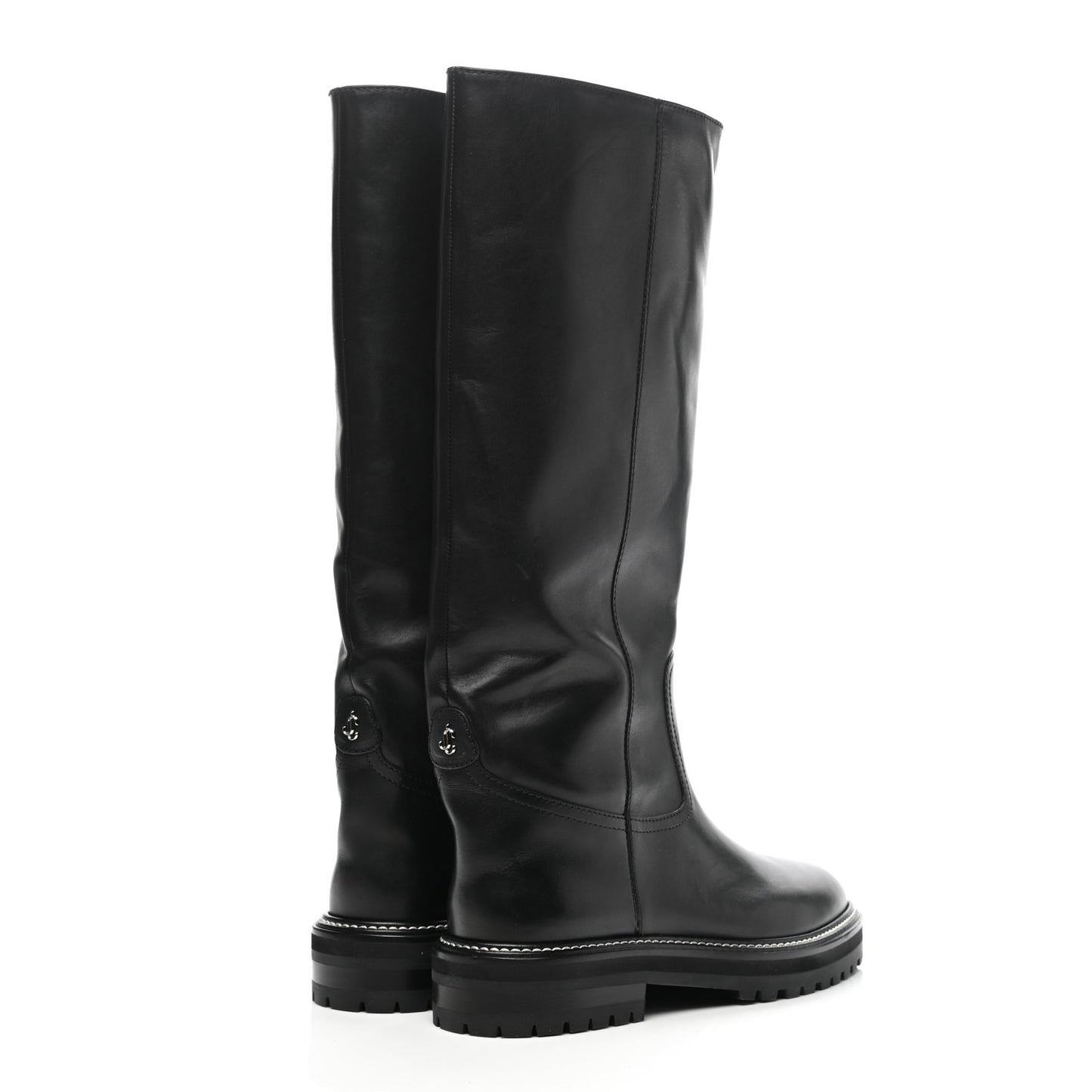 Soft Calfskin Yomi Flat Knee High Boots 39.5 Black