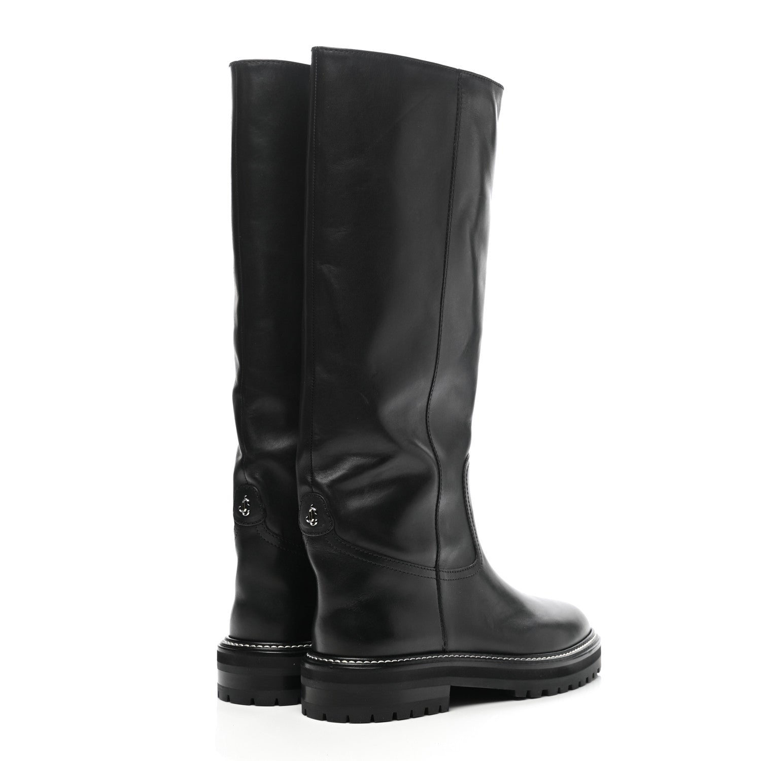 Jimmy Choo Soft Calfskin Yomi Flat Knee High Boots 39.5 Black 4 of 12