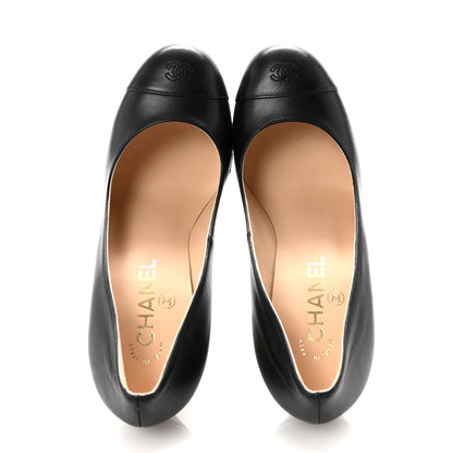 Chanel Lambskin CC Cap Toe Platform Pumps 38.5 Black 2 of 10