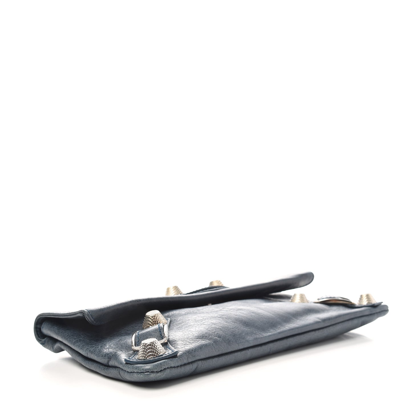 Agneau Giant 21 Silver Hardware Envelope Clutch Bleu Indigo