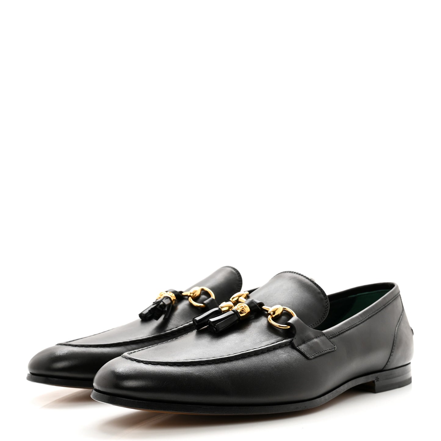 Calfskin Horsebit Mens Jordaan Tassel Loafers 11 Black
