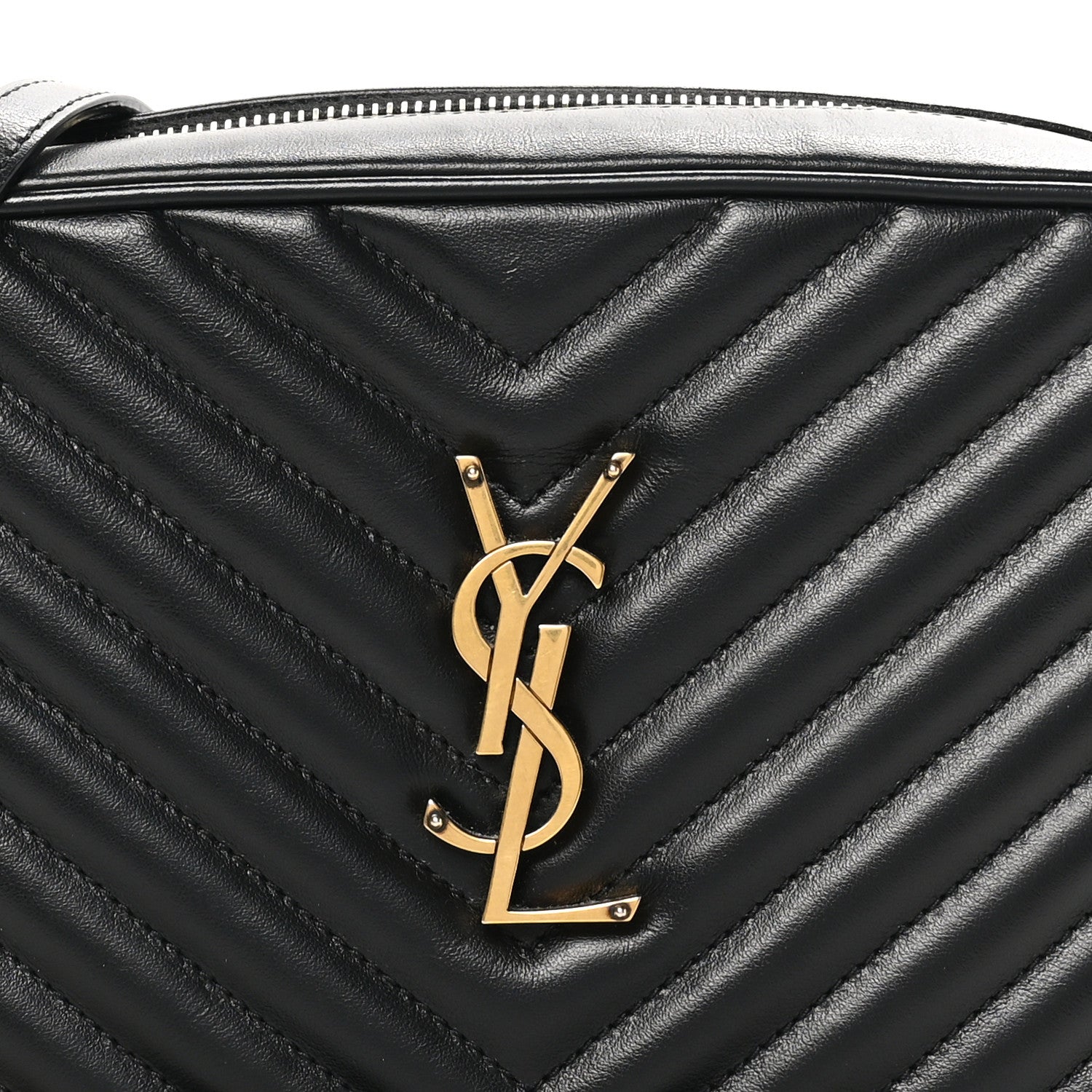 Saint Laurent Calfskin Matelasse Monogram Lou Camera Bag Black 8 of 11