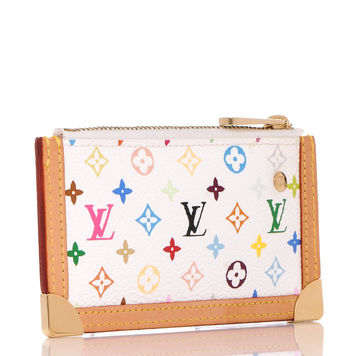 Monogram Multicolor Key Pouch White