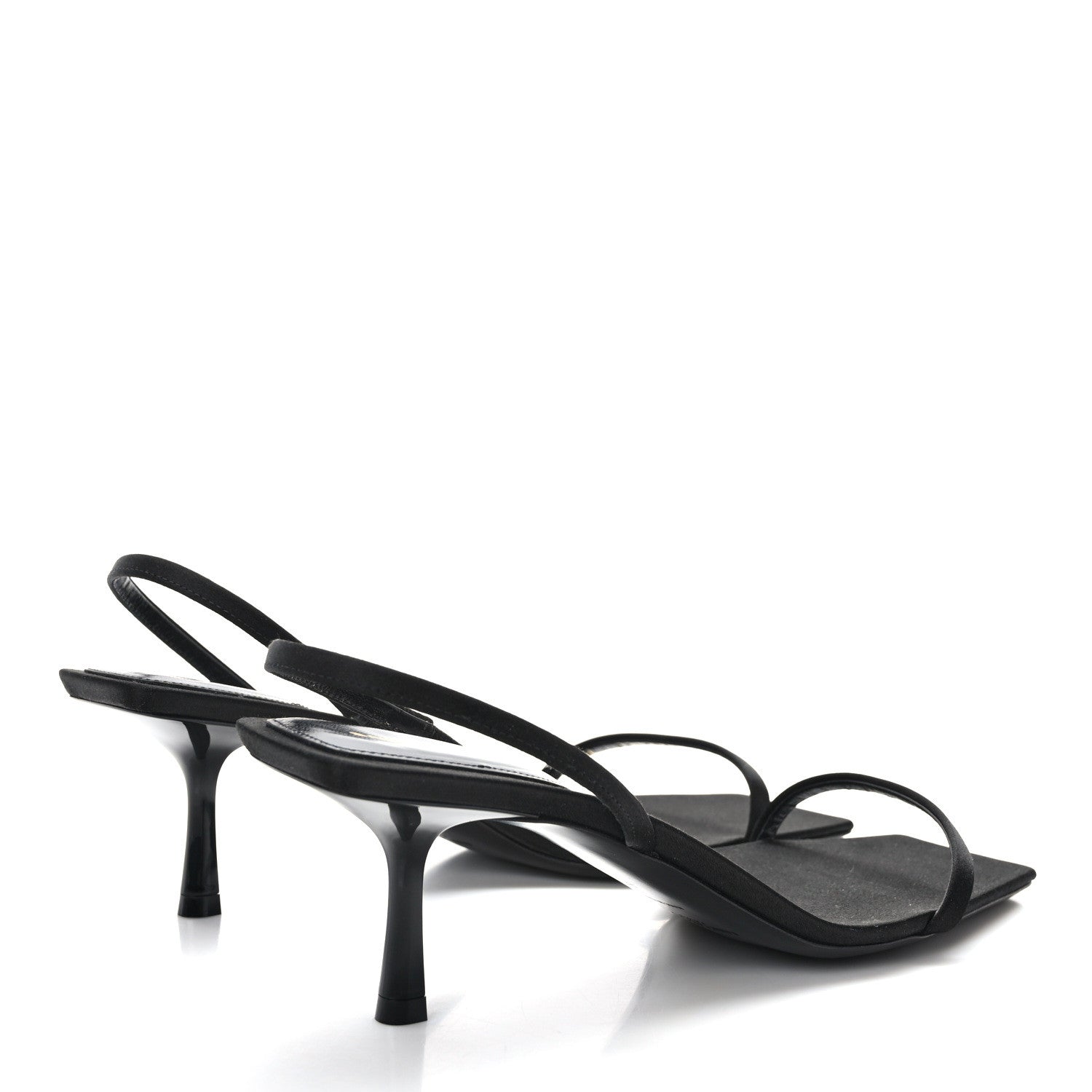 Saint Laurent Satin Slingback Jaspe 55 Sandals 40 Black 4 of 8