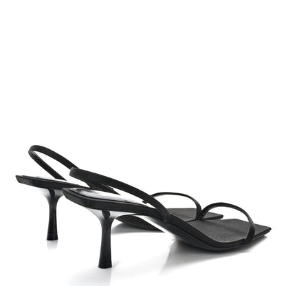 Saint Laurent Satin Slingback Jaspe 55 Sandals 40 Black 4 of 8
