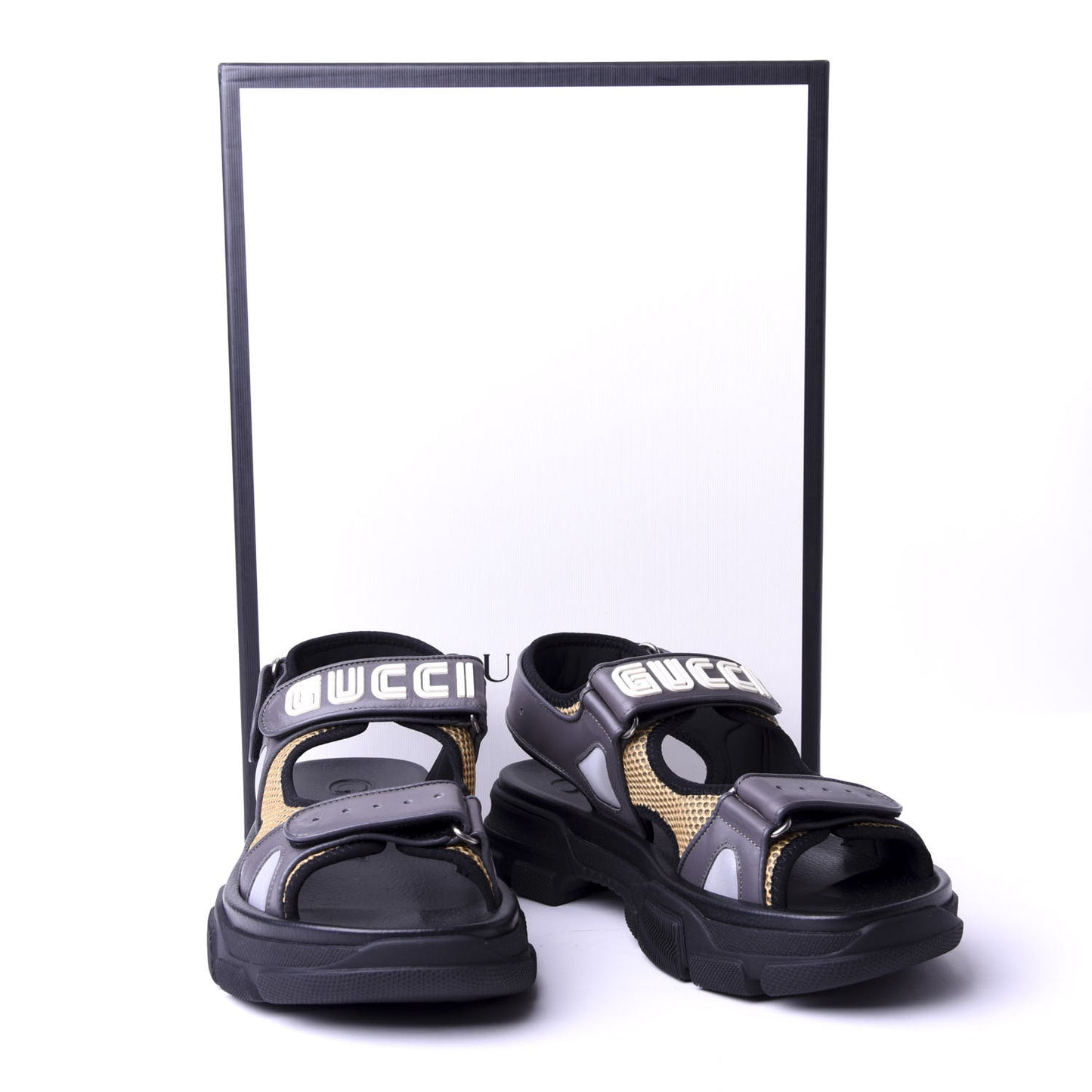 X SEGA Nappa Mesh Mens Aguru Sandals 8 Loess Black