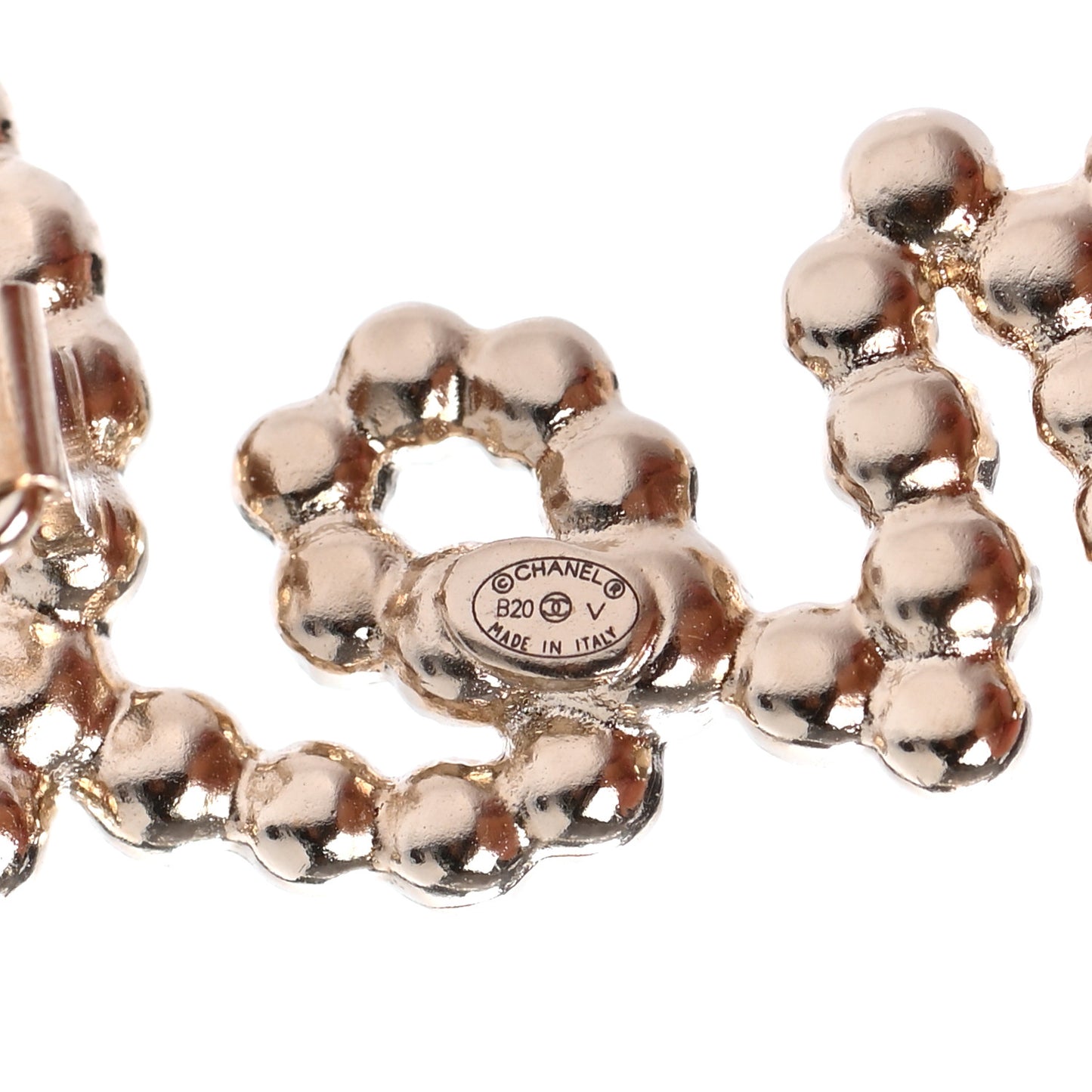 Metal Glass Swirling Pearls Hair Clip Gold