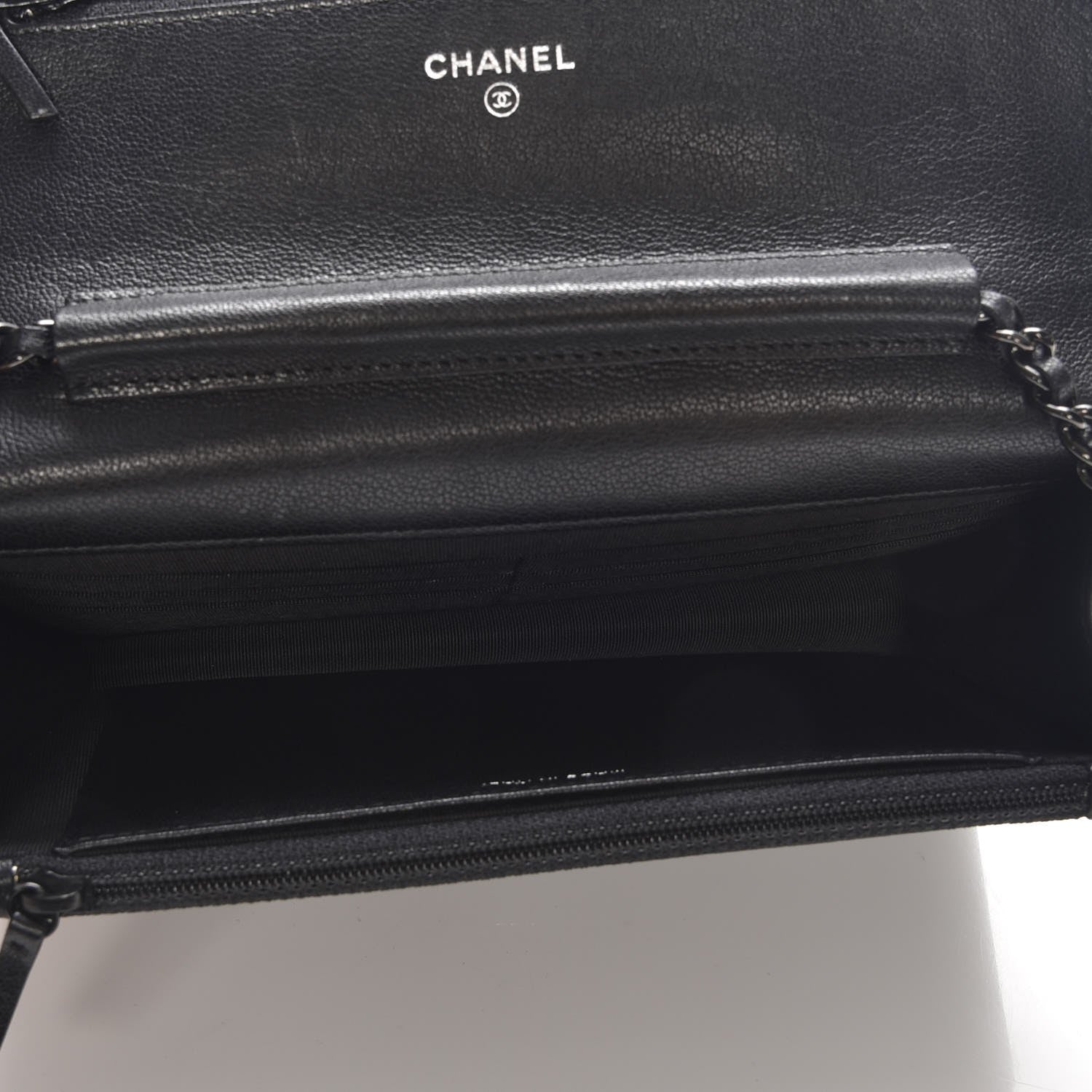 Chanel Sheepskin Chevron Reissue Wallet On Chain WOC So Black 5 of 9