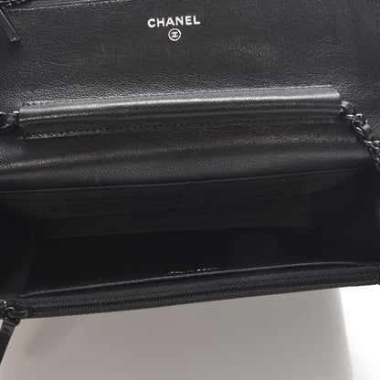 Chanel Sheepskin Chevron Reissue Wallet On Chain WOC So Black 5 of 9