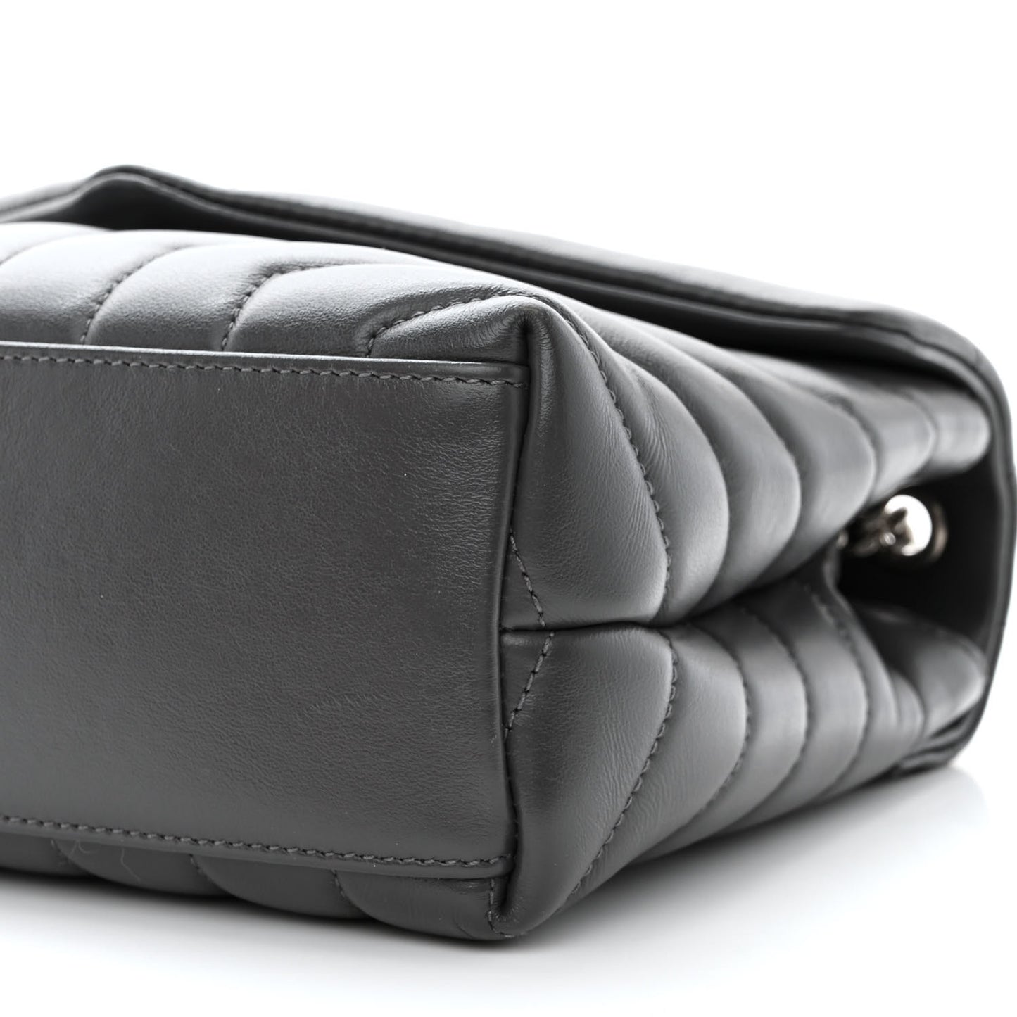 Calfskin Y Quilted Monogram Small Loulou Chain Satchel Storm
