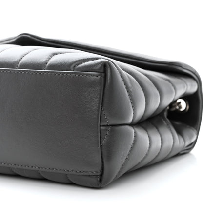 Saint Laurent Calfskin Y Quilted Monogram Small Loulou Chain Satchel Storm 10 of 10