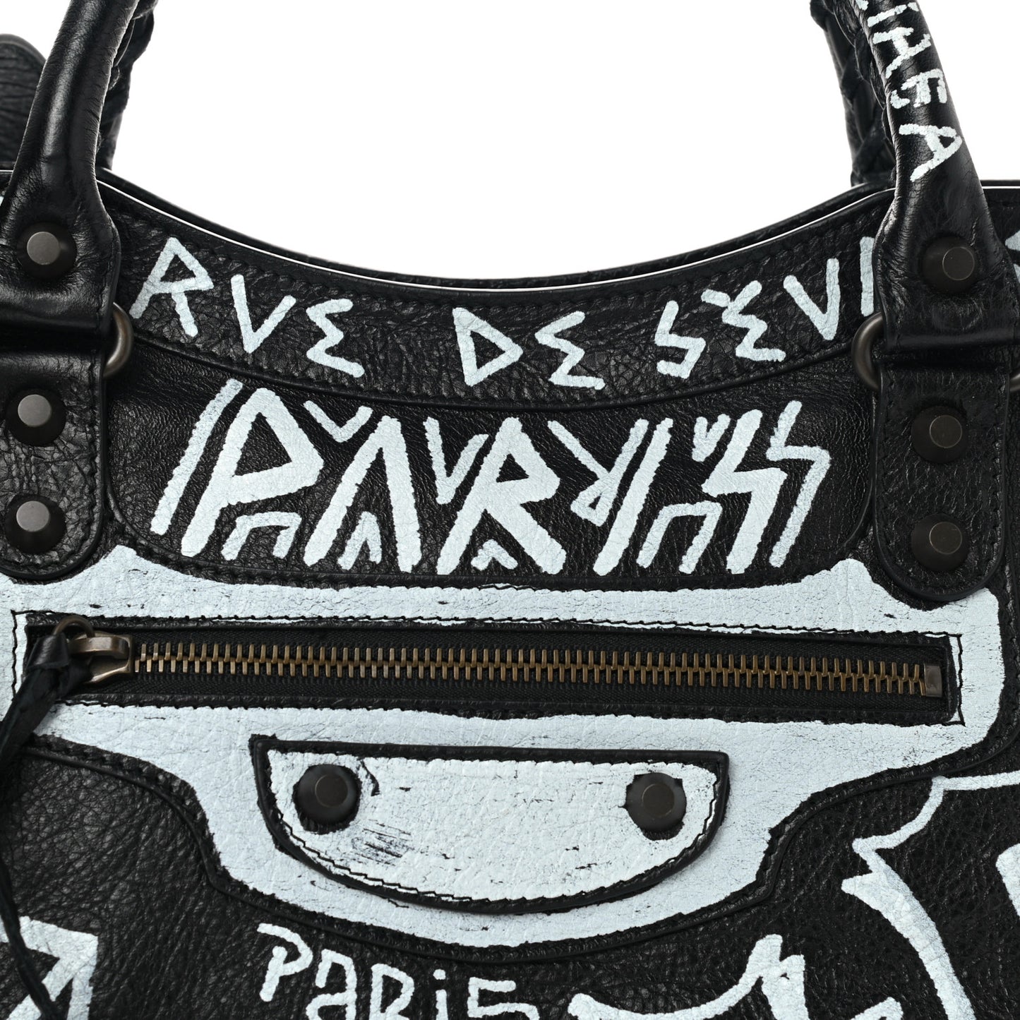 Agneau Arena Graffiti All Over Classic Hardware City Black White