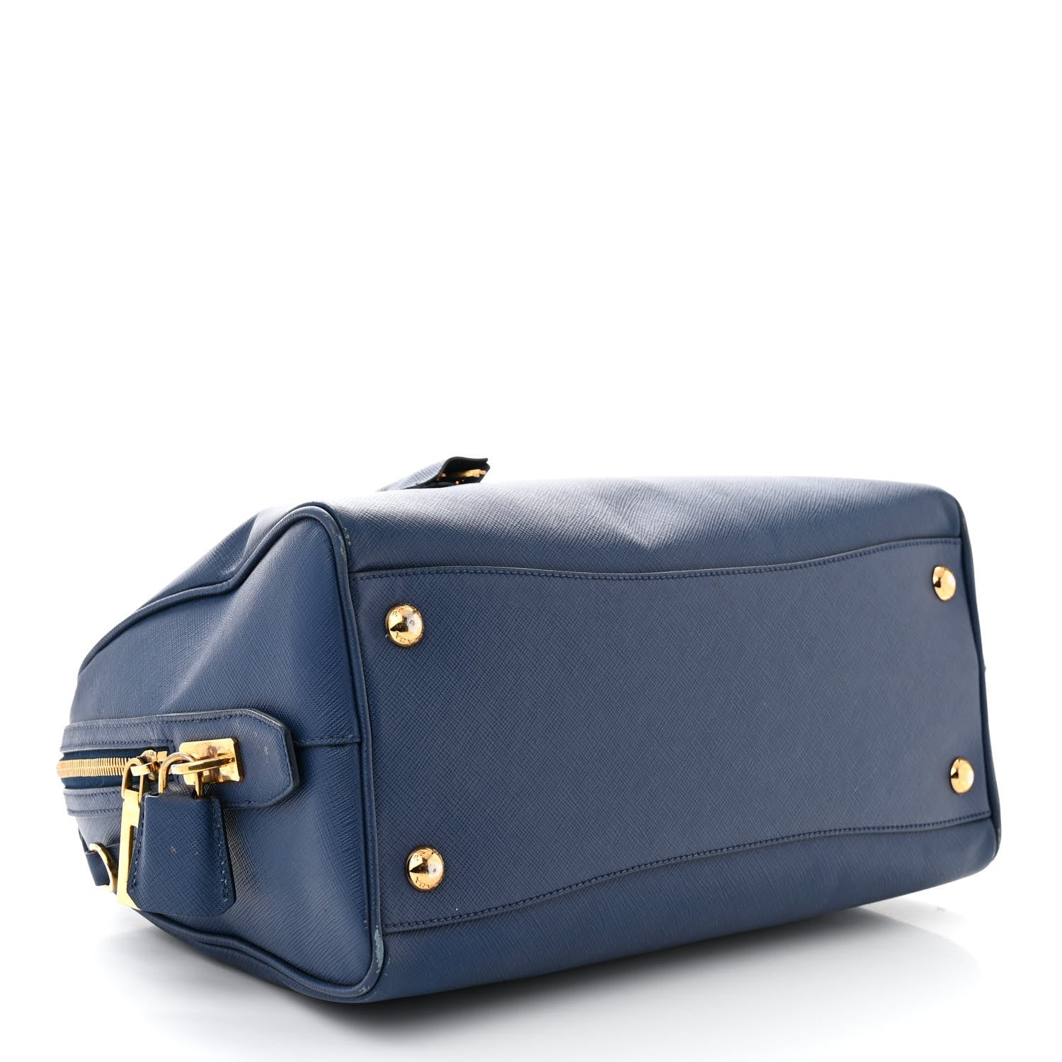 Prada Saffiano Lux Bowler Blue 4 of 17