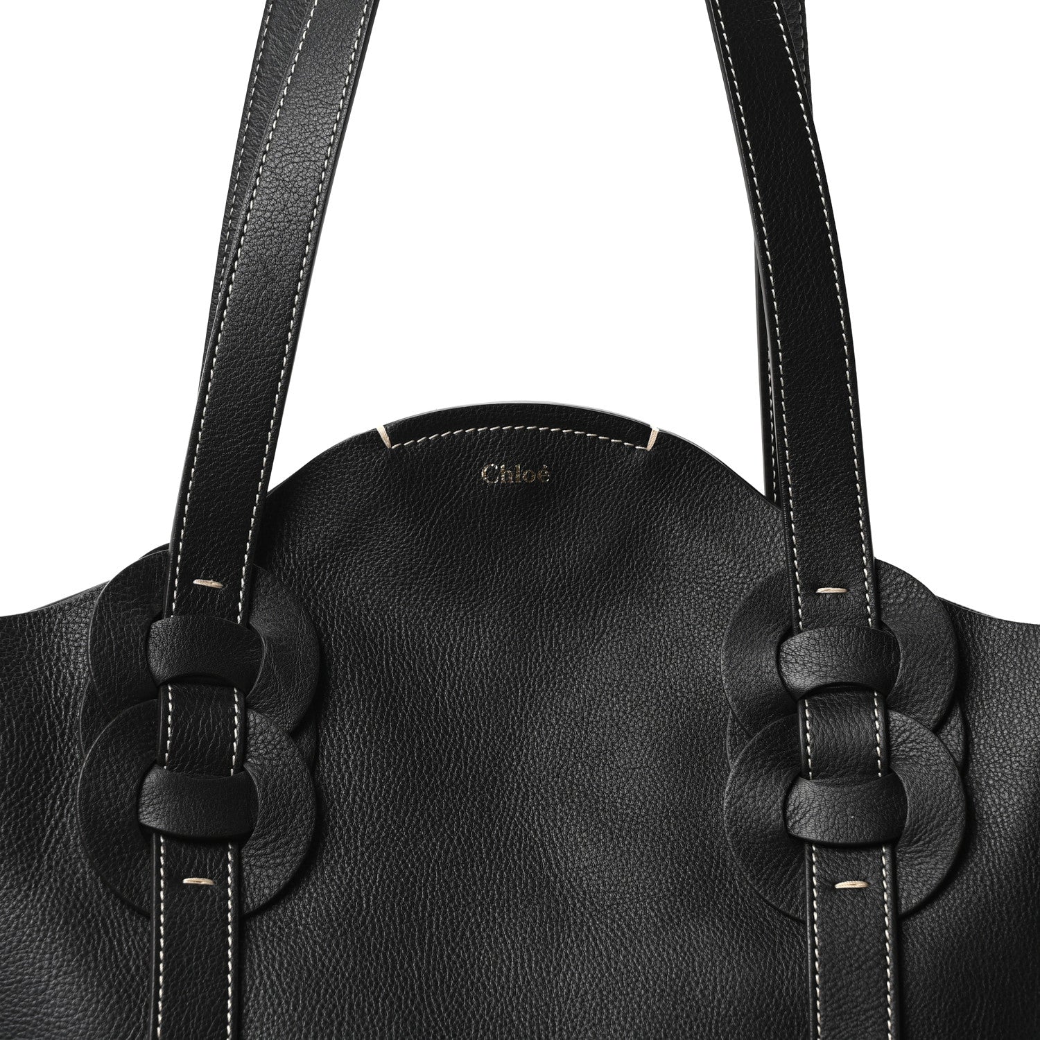 Chloe Small Grain Smooth Calfskin Medium Darryl Tote Black 8 of 10