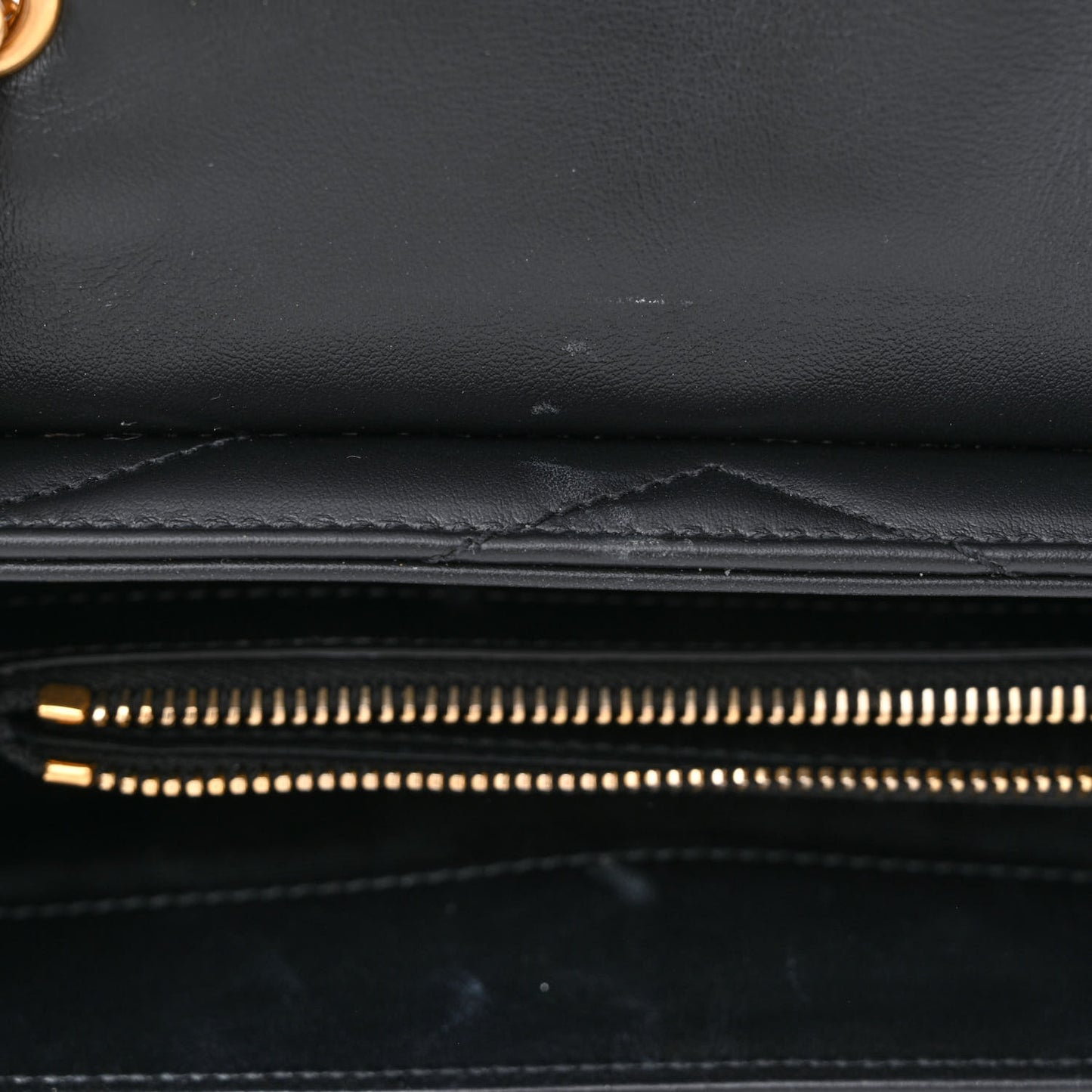 Calfskin Y Quilted Monogram Small Loulou Chain Satchel Black