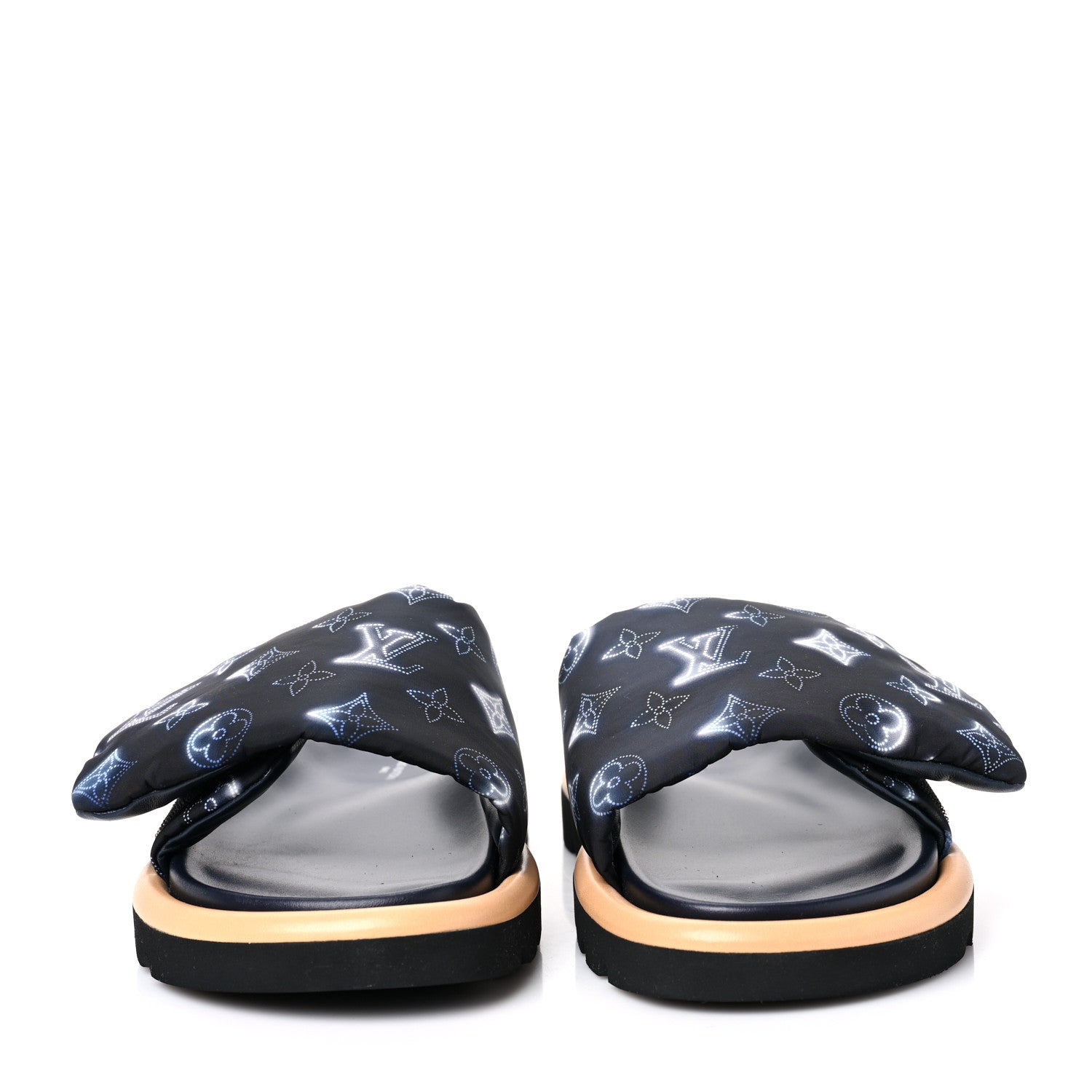 Louis Vuitton Nylon Monogram Womens Pool Pillow Comfort Mules 38 Navy Blue 2 of 9