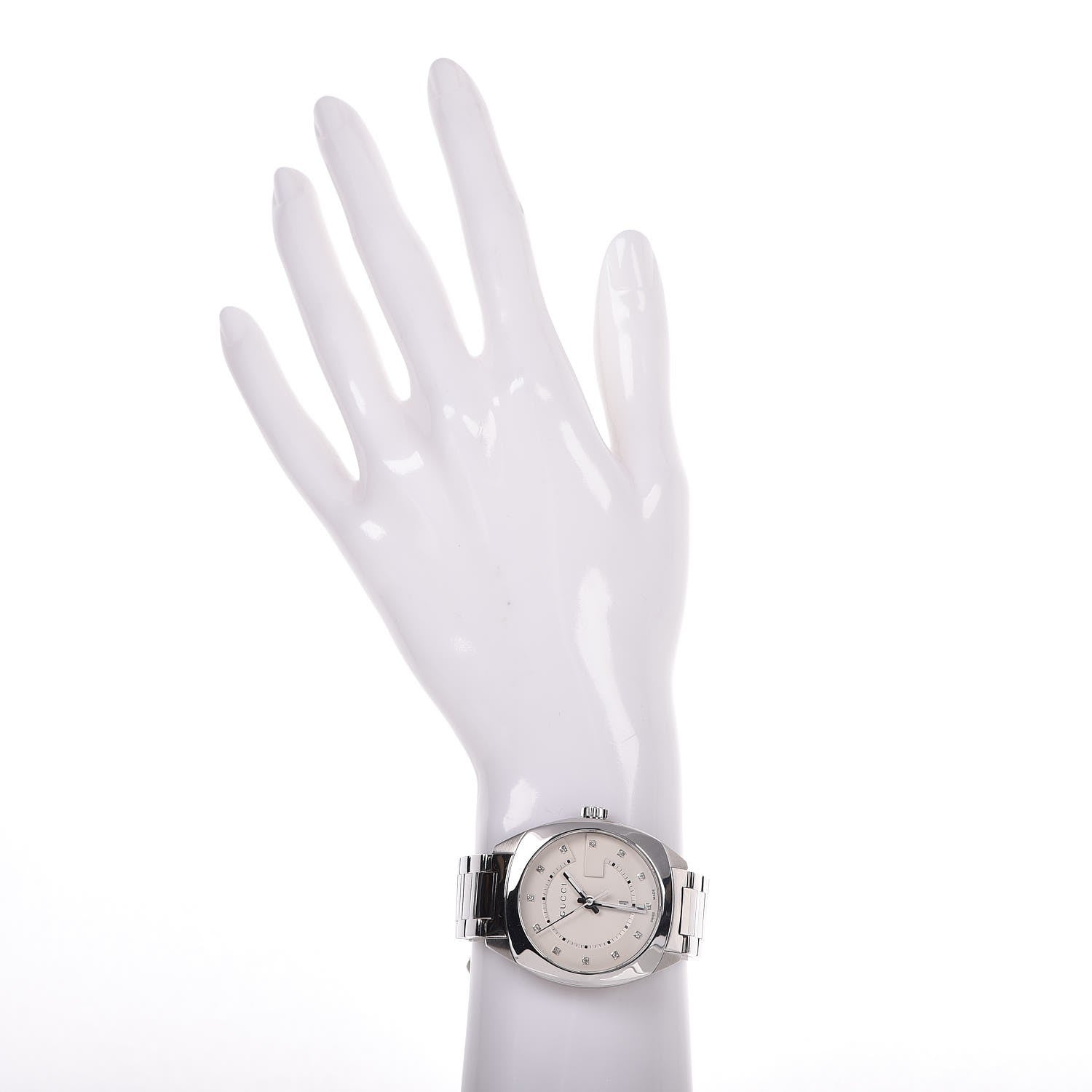Gucci Stainless Steel Diamond 37mm G-Timeless Quartz Watch White 2 of 9
