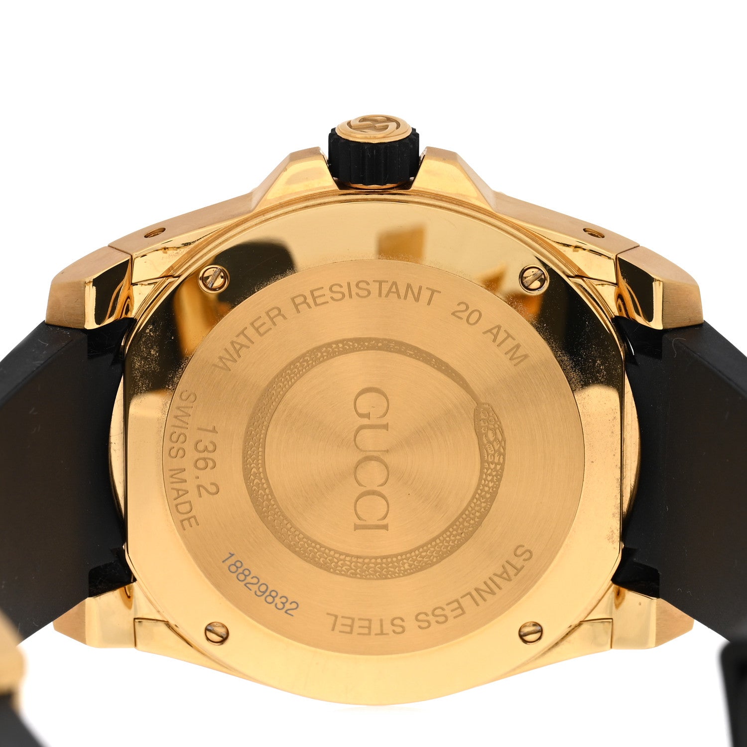Gucci Stainless Steel Rubber 45mm Dive Snake Quartz Watch Black 4 of 5