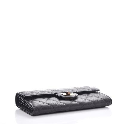 Chanel Crumpled Calfskin Quilted Large Reissue Gusset Flap Wallet Black 4 of 9