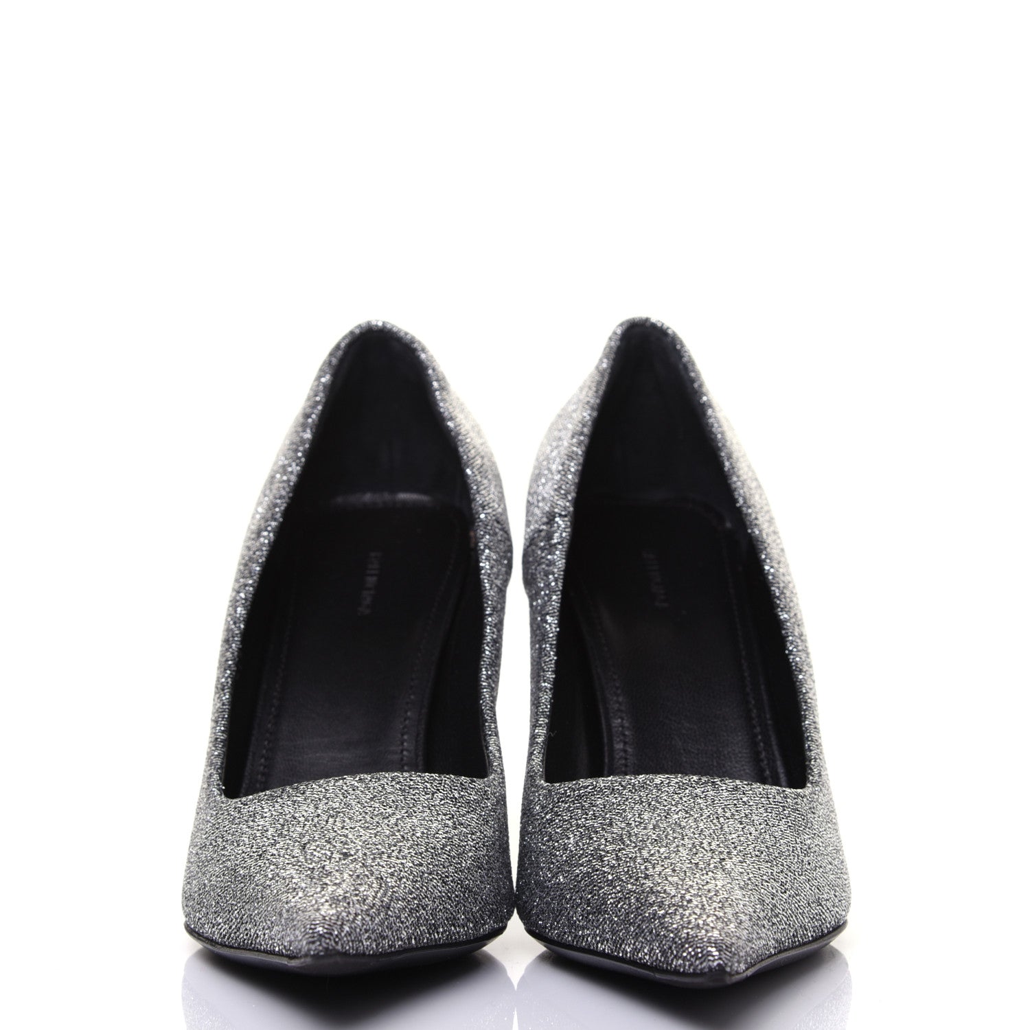 Balenciaga Shiny Fabric Square Knife 80mm Pumps 38 Silver 2 of 11