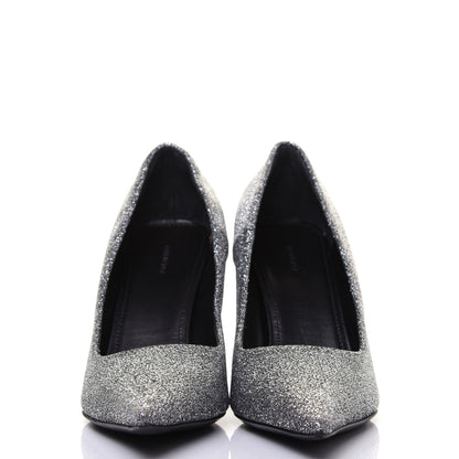 Balenciaga Shiny Fabric Square Knife 80mm Pumps 38 Silver 2 of 11