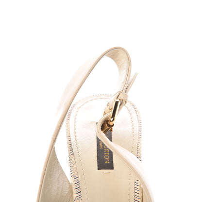 Louis Vuitton Calfskin Damier Azur Espadrille Wedge Sandals 39.5 13 of 14
