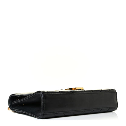 Saint Laurent Lambskin Matelasse Chevron Small Monogram Satchel Black 3 of 7