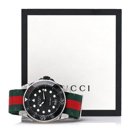 Gucci Stainless Steel Nylon 45mm Dive Quartz Watch Black 5 of 5