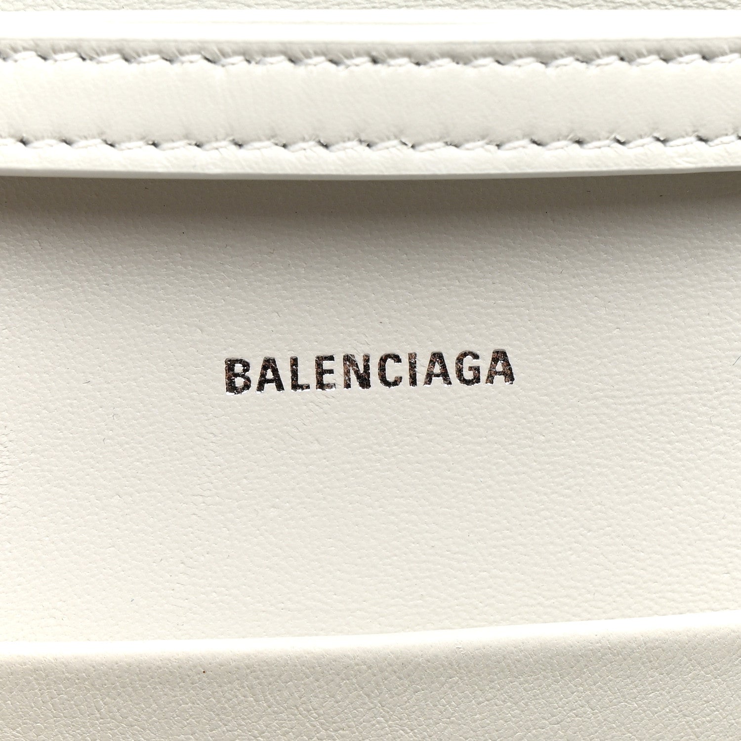 Balenciaga Shiny Calfskin Crocodile Embossed Small Hourglass Evening Chain Bag White 6 of 13