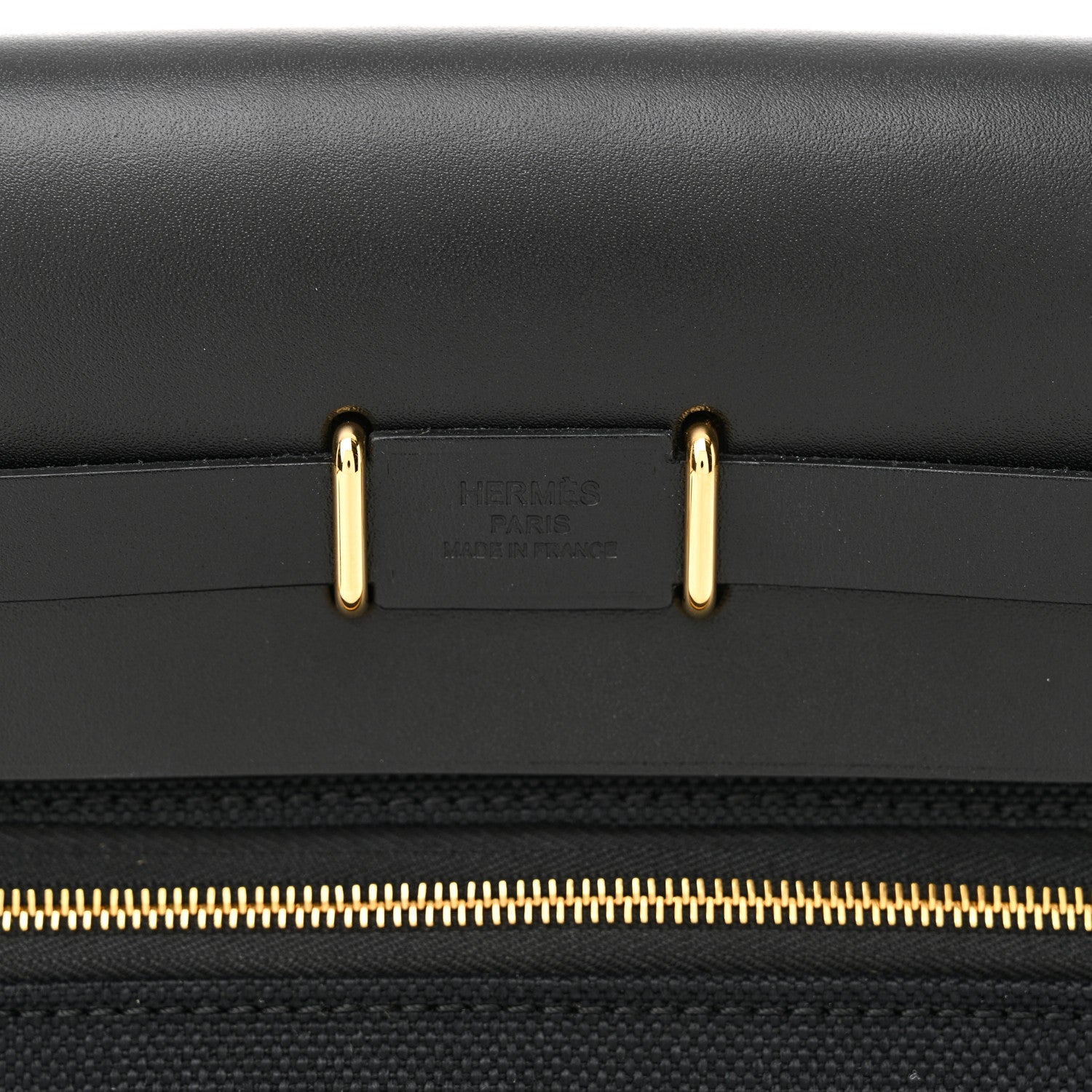 Hermes Military Toile Vache Hunter Herbag Zip Retourne 20 Black 6 of 11