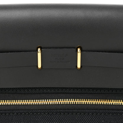 Hermes Military Toile Vache Hunter Herbag Zip Retourne 20 Black 6 of 11
