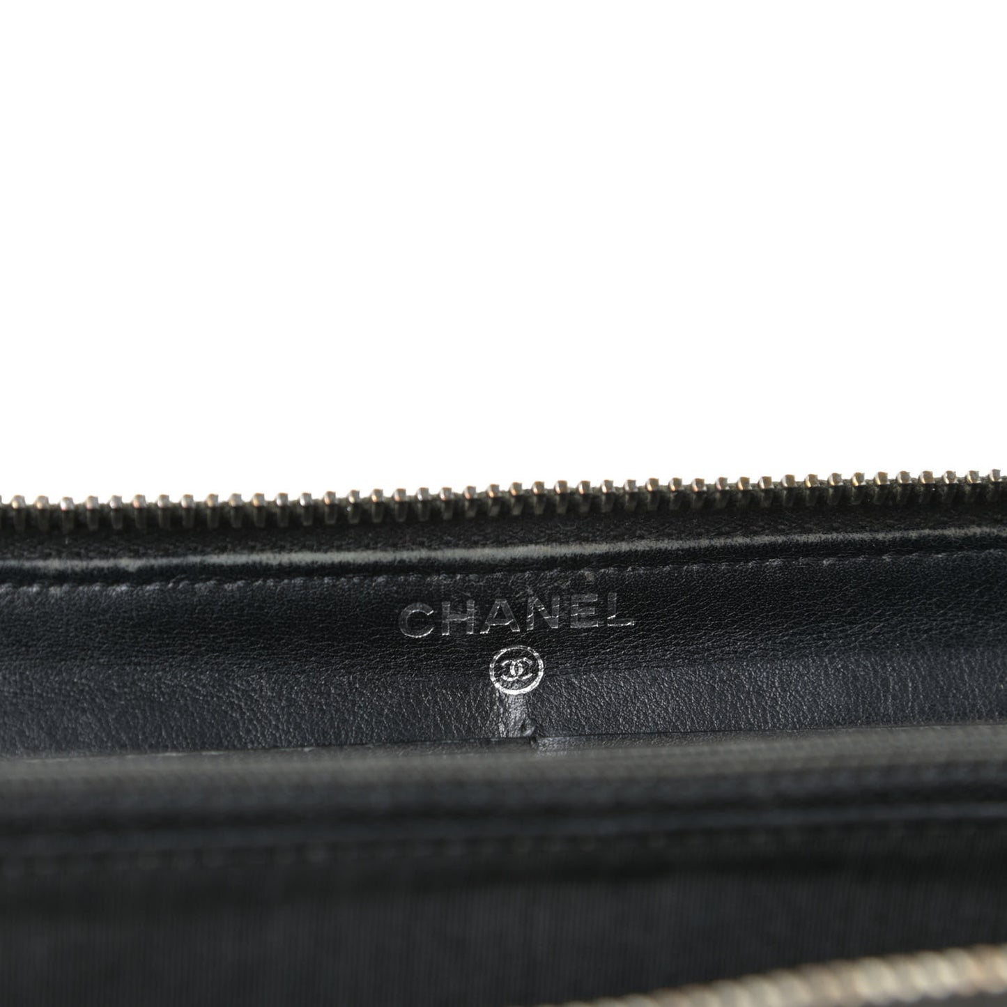 Patent Quilted Brilliant Zip Around Wallet Black