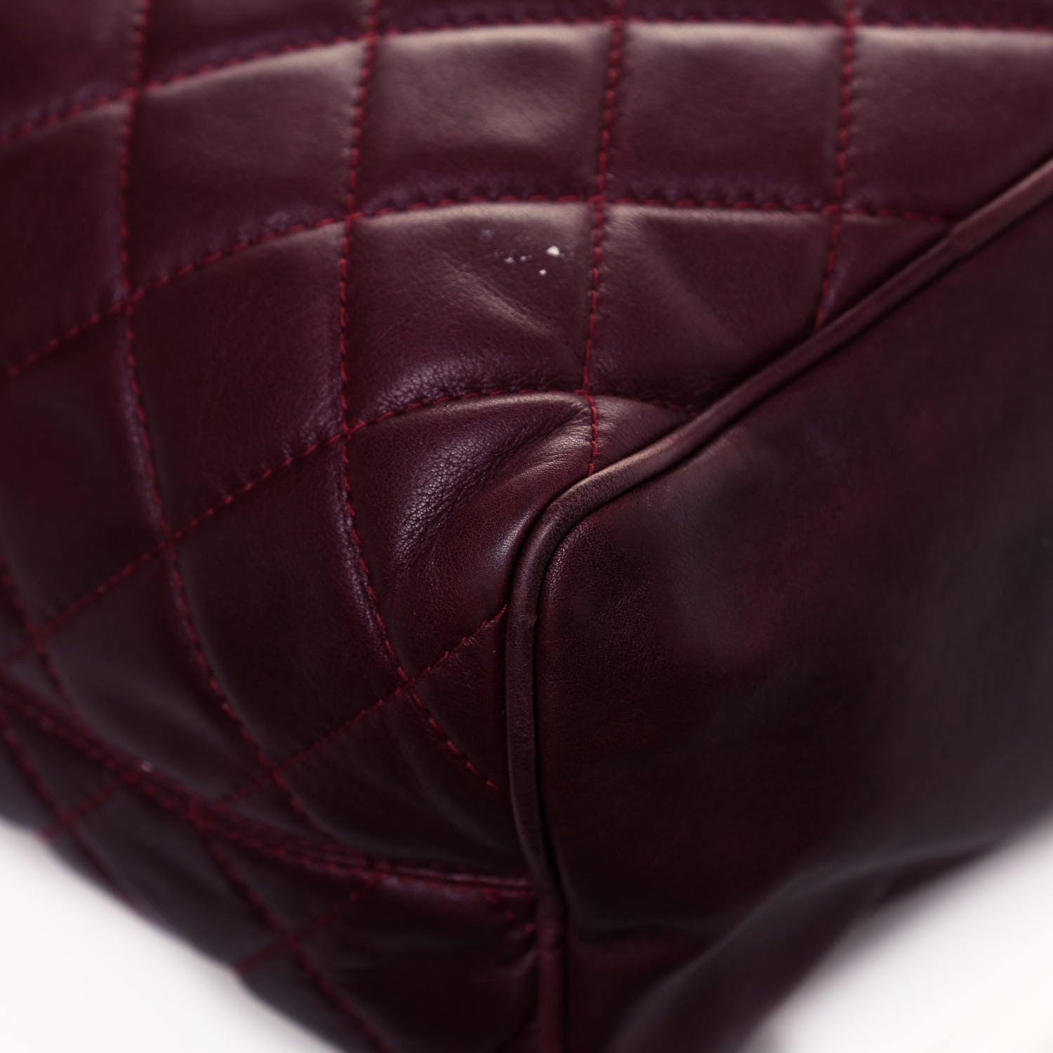 Chanel Lambskin Quilted Tote Burgundy 11 of 18