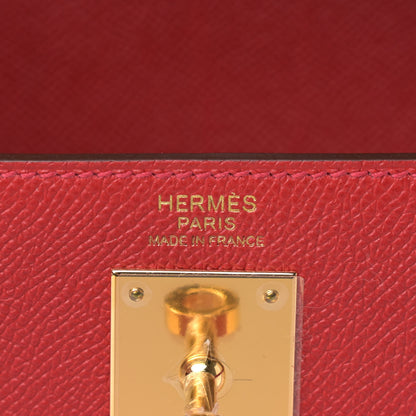 Hermes Epsom Kelly Sellier 32 Rouge Casaque 6 of 13