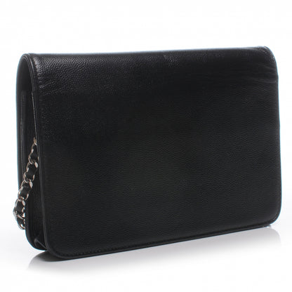 Chanel Caviar CC Wallet on Chain Black 3 of 7